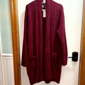 Barefoot Dreams Burgundy CozyChic Cali Cardigan XL NWT
